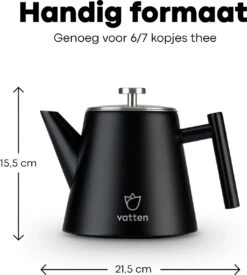 Vatten® - Premium RVS Theepot - Incl. RVS Theefilter - 1L - Zwart - Dubbelwandig 12 Vatten® - Premium RVS Theepot - Incl. RVS Theefilter - 1L - Zwart - Dubbelwandig -Keukengerei Winkel 1077x1200 1