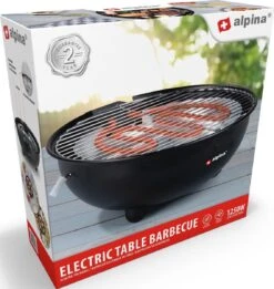 Alpina Elektrische BBQ - Tafel-Barbecue - Geen Rook - Binnen Barbecueën - 1250W - Ø 30 Cm - Zwart -Keukengerei Winkel 1137x1200 5