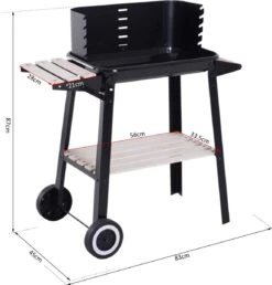 Verrijdbare Barbecue – Houtskool/Briketten - Verstelbare Grillplaat – Houten Tafel – Winscherm – Gewicht 5.9kg -Keukengerei Winkel 1150x1200 2