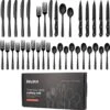 Deleca 6 Persoons Bestekset (36-delig) - Lepels, Messen, Vorken & Steakmessen - Vaatwasserbestendig - Zwart / RVS -Keukengerei Winkel 1193x1200 1