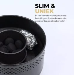 Ozocozy BBQ-ONE Houtskool Tafelbarbecue - Ø30 Cm- Zwart - Incl. Draagtas, Siliconen Bakkwast En RVS-Barbecuetang -Keukengerei Winkel 1197x1200 10