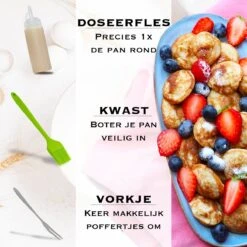 IRONO Poffertjespan Set - Incl. Doseerfles, Kwast En Vork - Poffertjespan Inductie En Electrisch - Poffertjesmaker 19 Poffertjes - Poffertjes Maken - Spuitfles - Cadeau Voor Mannen En Vrouwen -Keukengerei Winkel 1199x1200 2