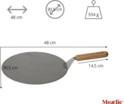 Pizzaschep 30 Cm Voor Oven Of BBQ - Rond - RVS - Met Houten Handvat -Keukengerei Winkel 1200x1007 3