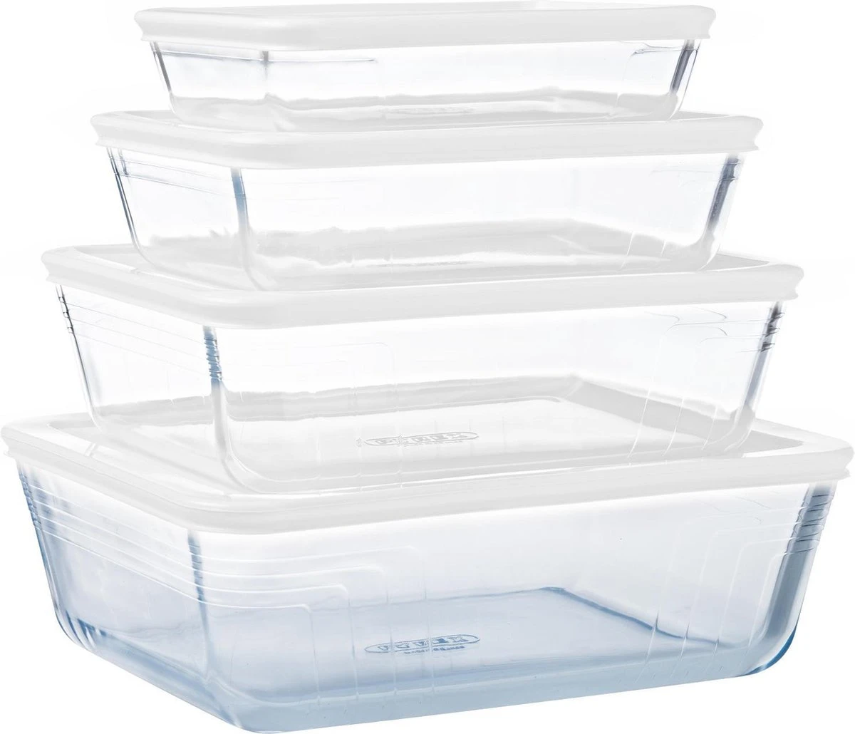 Pyrex - Cook & Freeze Schaal Met Deksel Set Van 8 Stuks - Transparant/Wit 5 Pyrex - Cook & Freeze Schaal Met Deksel Set Van 8 Stuks - Transparant/Wit - Afbeelding 3