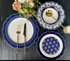 Selinex Porselein Serviesset Barok Blauw 25-delig -Keukengerei Winkel 1200x1041