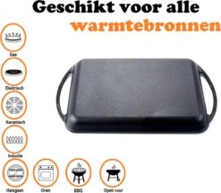 Kicinn Grillplaat - Gietijzer - Geëmailleerd - Incl. Accessoires - Ø 33 X 21.8 Cm (LxB) -Keukengerei Winkel 1200x1045