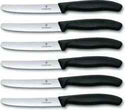 Victorinox Tafelmes 6 Stuks Zwart Krom Heft -Keukengerei Winkel 1200x1060