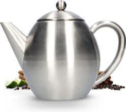 Vaja Valerie - Theepot Met Filter - Dubbelwandig - RVS - 1.2L -Keukengerei Winkel 1200x1068 1
