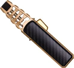 Merkloos Turbo Jetflame Aansteker - Gasbrander - Vuurwerk Torch - Crème Brûlée Brander - BBQ En Sigaren Aansteker - Windproof - Carbon Met Goudkleurige Metalen Behuizing -Keukengerei Winkel 1200x1094 3