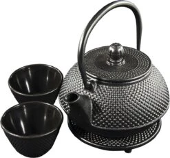 SakuraTea - Theepot Set - 4-delig - Gietijzer - Zwart - 0.8L - 2 Kopjes (100ml) -Keukengerei Winkel 1200x1113 7