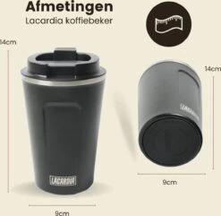 LaCardia Koffiebeker To Go Premium Zwart – Thermosbeker – Theebeker – 380ML – Herbruikbaar 17 LaCardia Koffiebeker To Go Premium Zwart – Thermosbeker – Theebeker – 380ML – Herbruikbaar -Keukengerei Winkel 1200x1171 3