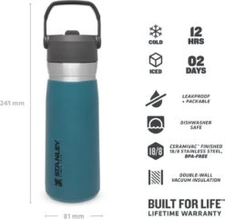 Stanley The IceFlow™ Flip Straw Water Bottle 0,65L - Thermosfles - Saffron -Keukengerei Winkel 1200x1173 1