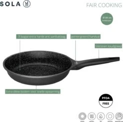 Sola Koekenpan Fair Cooking - Ø 28 Cm - Zwart/wit - Aluminium - Antiaanbaklaag 19 Sola Koekenpan Fair Cooking - Ø 28 Cm - Zwart/wit - Aluminium - Antiaanbaklaag -Keukengerei Winkel 1200x1189 1
