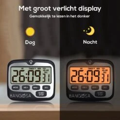 BanGosa® Magnetisch Digitale Kookwekker - Timer - RVS - Keukenwekker Digitaal - Digitale Keuken Timer - Stopwatch Met Magneet -Keukengerei Winkel 1200x1198 25