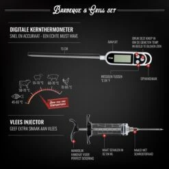 Mountain Jack® 40-Delige Luxe BBQ Grill Accessoires Set In Roestvrij Staal – Barbecue Gereedschap – Tangenset, Vlees Thermometer, Vleestang, Borstel, Spiezen, Vleesmes, Vleesvork 18 Mountain Jack® 40-Delige Luxe BBQ Grill Accessoires Set In Roestvrij Staal – Barbecue Gereedschap – Tangenset, Vlees Thermometer, Vleestang, Borstel, Spiezen, Vleesmes, Vleesvork -Keukengerei Winkel 1200x1199 20