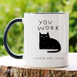 I Work Hard Kat Mok - Katten - Juf Cadeau - Meester Cadeau - Verjaardagscadeau - Cadeau - Verjaardag Cadeau Man - Cadeau Voor Man - Cadeau Voor Vrouw - Mokken - Theeglazen - Koffiekopjes