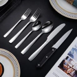 Deleca 8 Persoons Bestekset (48-delig) - Lepels, Messen, Vorken & Steakmessen - Vaatwasserbestendig - Zilver / RVS -Keukengerei Winkel 1200x1200 104