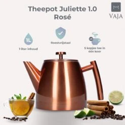 Vaja® Theepot Juliette Rosé Dubbelwandig -Keukengerei Winkel 1200x1200 1073