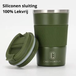 Castagnola Design RVS Koffiebeker To Go - Groen - 380ml - Thermosbeker - Theebeker -Keukengerei Winkel 1200x1200 1093