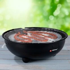 Alpina Elektrische BBQ - Tafel-Barbecue - Geen Rook - Binnen Barbecueën - 1250W - Ø 30 Cm - Zwart -Keukengerei Winkel 1200x1200 1123