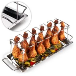 Blumtal BBQ Rek - Robuuste Roestvrijstalen Kippenpoot Rek - Voor 12 Poten - Kippengrillstandaard - Vaatwasmachinebestendig -Keukengerei Winkel 1200x1200 1327