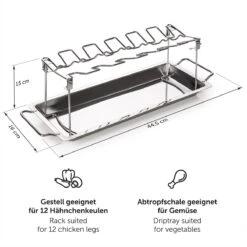 Blumtal BBQ Rek - Robuuste Roestvrijstalen Kippenpoot Rek - Voor 12 Poten - Kippengrillstandaard - Vaatwasmachinebestendig -Keukengerei Winkel 1200x1200 1328