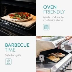 Navaris Pizzasteen XL Voor Oven En Barbecue - Rechthoekige Pizzaplaat 38 X 30 Cm - Inclusief Pizzaschep Met Extra Lang Handvat En Receptenboek -Keukengerei Winkel 1200x1200 1332