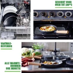 GreenChef Vintage Wokpan 28cm/3.7L - Zwart - Inductie - PFAS-vrij -Keukengerei Winkel 1200x1200 150