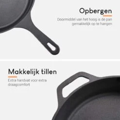 Ocina Gietijzeren Pan – ø30,5cm - Skillet - Koekenpan – Hapjespan – Koekenpan Inductie – Koekenpannenset - Gietijzeren Pan Bbq - Gietijzer -Keukengerei Winkel 1200x1200 154