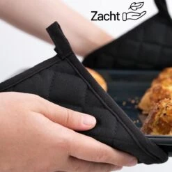 Merkloos Tavas Dream Hittebestendige Pannenlappen | 2 Stuks | Katoen, Thermolite | Tot 220°C | Zwart -Keukengerei Winkel 1200x1200 16