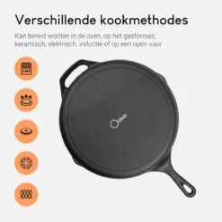 Ocina Gietijzeren Pan – ø30,5cm - Skillet - Koekenpan – Hapjespan – Koekenpan Inductie – Koekenpannenset - Gietijzeren Pan Bbq - Gietijzer -Keukengerei Winkel 1200x1200 160