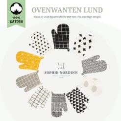 Ovenwanten Van Sophie Nordinn® - Ovenhandschoenen Lund (Artistiek Zwart) - Ovenwanten 2 Stuks - Katoen -Keukengerei Winkel 1200x1200 26