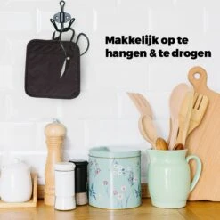 Roegaarden Pannenlappen - Pannenlap - 2 Stuks - Met Insteekvakken - Zwart -Keukengerei Winkel 1200x1200 54