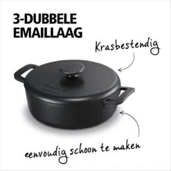 Brabantia The Dutch Braadpan - Matt Black - 28 Cm - Gietijzer -Keukengerei Winkel 1200x1200 638