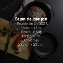 Daumonet Ducasse Gietijzeren Double Use Braadpan - Combi Sudderpan Zwart - 2-in-1 Bak- En Braadpan - PFAS & PFOA Vrij - Rond - Ø 26 Cm - 4,4 Liter - Emaille - Alle Warmtebronnen - Elektrisch - Gas - Halogeen - Inductie - Keramisch -Keukengerei Winkel 1200x1200 732