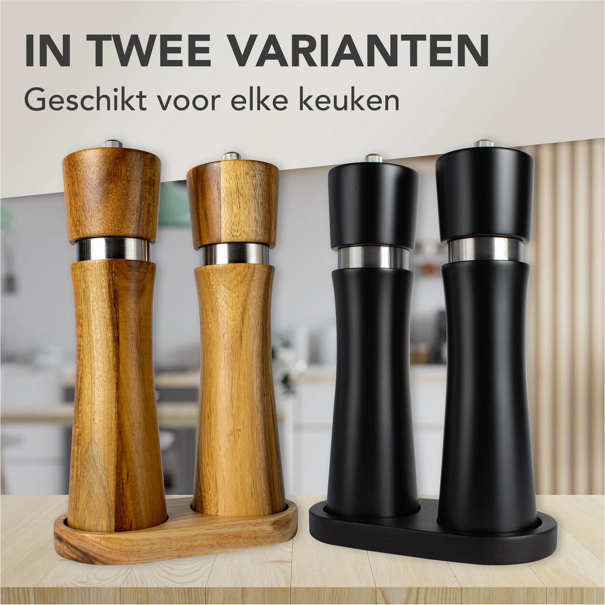 Nimma® Peper En Zoutmolen Set - Incl Navul Lepel - Verstelbare Maalgraad - Acacia Hout 9 Nimma® Peper En Zoutmolen Set - Incl Navul Lepel - Verstelbare Maalgraad - Acacia Hout - Afbeelding 7