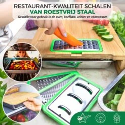 Ecowize 3-in-1 Bamboe Snijplank Met Opvangbak - Snijplank Hout Incl. 3 Roestvrijstalen Opvangbakjes Met Bamboe Deksel, 4 Inzetbare Raspen - Groentesnijder, Hakblok, Borrelplank, Tapasplank, Broodplank - 40x30cm - Duurzaam Cadeau -Keukengerei Winkel 1200x1200 783