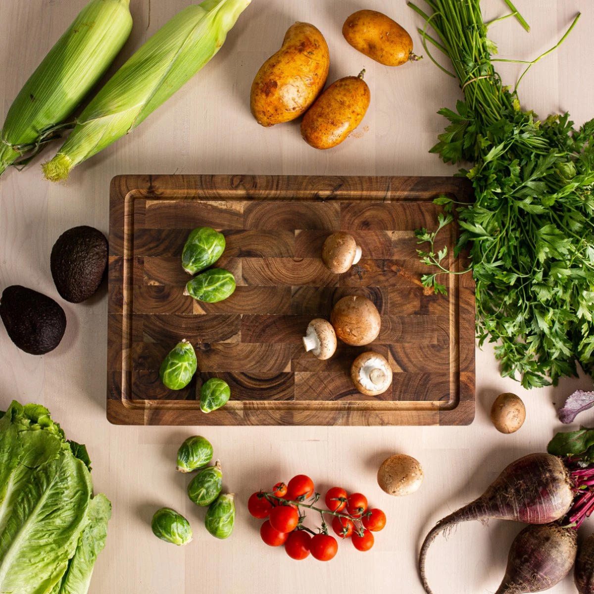 VDN Professionele Snijplank Acacia Hout Met Sapgeul En Handvatten – Hakblok 26x38x3.5 Cm 12 VDN Professionele Snijplank Acacia Hout Met Sapgeul En Handvatten – Hakblok 26x38x3.5 Cm - Afbeelding 10