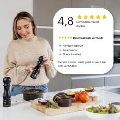 Deleca Luxe Peper En Zoutmolen Set - Met Geschenkdoos - Zout / Pepermolen - Rubberhout - Zwart & Goud 23 Deleca Luxe Peper En Zoutmolen Set - Met Geschenkdoos - Zout / Pepermolen - Rubberhout - Zwart & Goud -Keukengerei Winkel 1200x1200 817