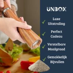 UNBOX Peper En Zoutmolen Set - Pepermolen - Zoutmolen - BBQ Accesoires - Acacia Hout - RVS -Keukengerei Winkel 1200x1200 838