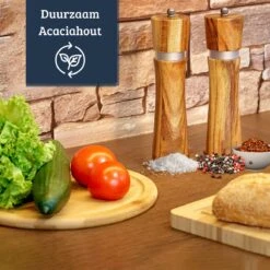 UNBOX Peper En Zoutmolen Set - Pepermolen - Zoutmolen - BBQ Accesoires - Acacia Hout - RVS -Keukengerei Winkel 1200x1200 841