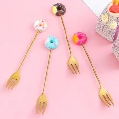 Gebaksvorkjes Donut Set Van 4 Taartvorkjes - Goud 12 Gebaksvorkjes Donut Set Van 4 Taartvorkjes - Goud -Keukengerei Winkel 1200x1200 91