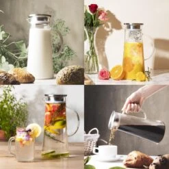 MÊZON® Schenkkan - Glazen Waterkan - Waterkaraf Voor Fruitwater - Multifunctionele Decanteer Karaf - Kan Met Deksel - 1.5L Capaciteit -Keukengerei Winkel 1200x1200 919