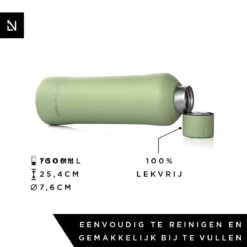 LARS NYSØM Roestvrijstalen Drinkfles 'Bølge' 750ml Sage -Keukengerei Winkel 1200x1200 922