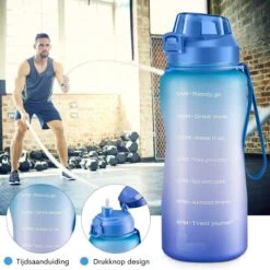 FLOOQ Motivatie Waterfles Zwart - 2 Liter Drinkfles - BPA Vrij - Waterfles Met Tijdsmarkering -Keukengerei Winkel 1200x1200 945