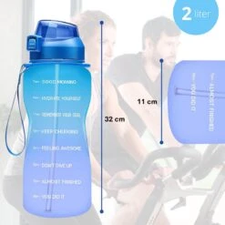 FLOOQ Motivatie Waterfles Zwart - 2 Liter Drinkfles - BPA Vrij - Waterfles Met Tijdsmarkering -Keukengerei Winkel 1200x1200 948