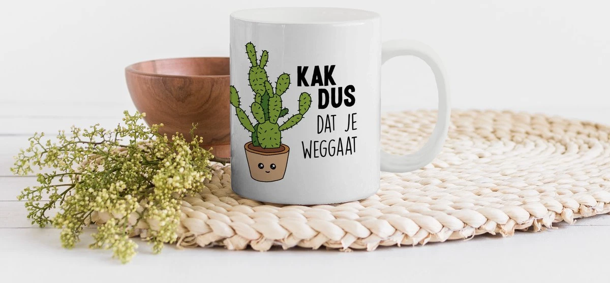 Mok - Koffiemok - Spreuken - Quote - 'Kak Dus Dat Je Weggaat' - Baan - Mokken - 350 ML - Beker - Koffiemokken - Theemok - Mok Met Tekst 4 Mok - Koffiemok - Spreuken - Quote - 'Kak Dus Dat Je Weggaat' - Baan - Mokken - 350 ML - Beker - Koffiemokken - Theemok - Mok Met Tekst - Afbeelding 3