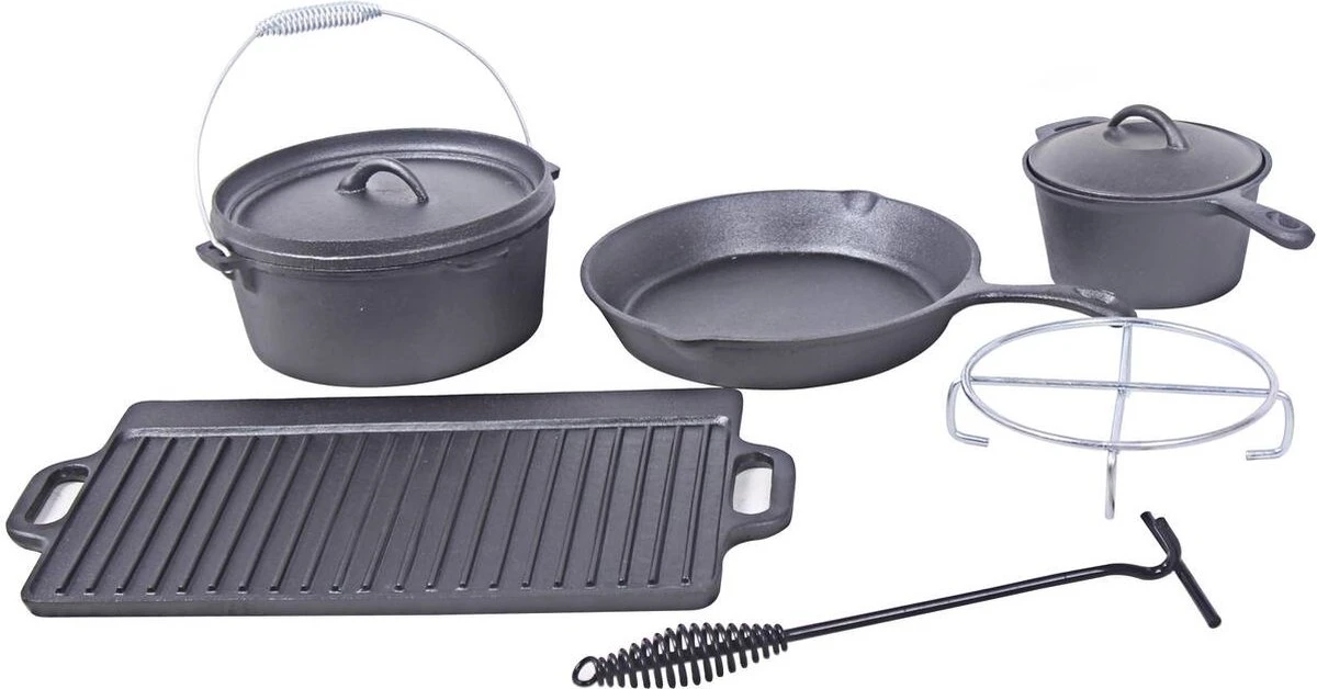 EL Fuego Dutch Oven Set Gietijzer 7-delig 8 EL Fuego Dutch Oven Set Gietijzer 7-delig - Afbeelding 6