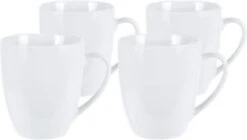 Excellent Houseware Set Van 4x Stuks Bekers/mokken Wit 380 Ml Van Porselein - Melkbekers -Keukengerei Winkel 1200x682 2