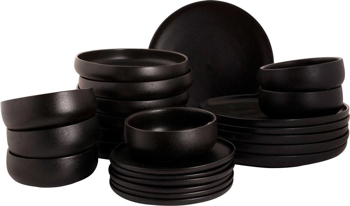 Maastricht Porselein Serviesset Universe Porselein 6-persoons 24-delig Zwart 3 Maastricht Porselein Serviesset Universe Porselein 6-persoons 24-delig Zwart